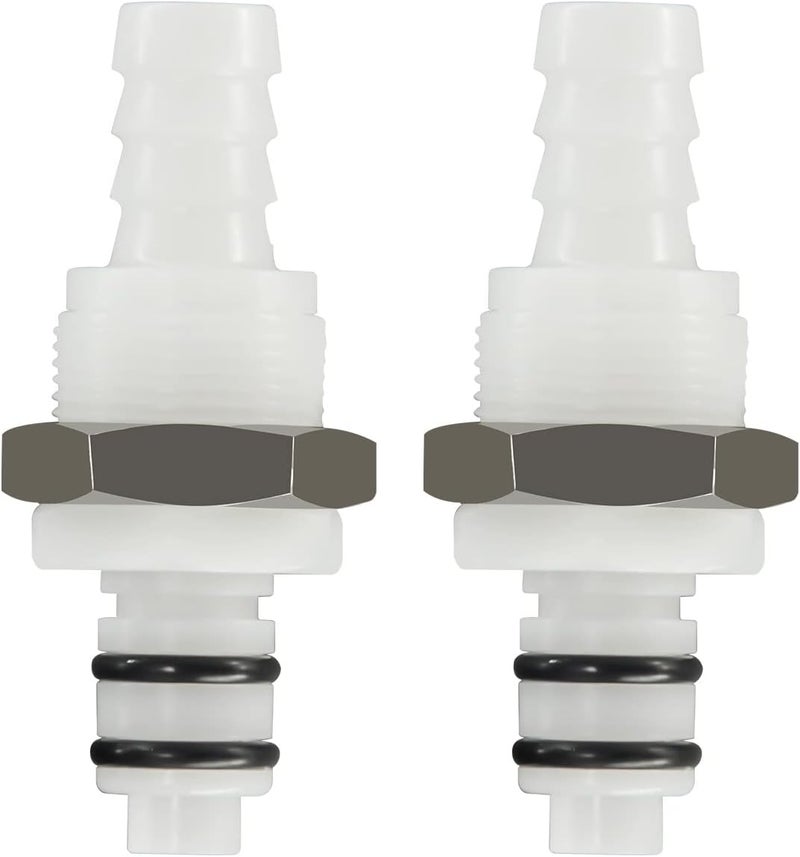 BBTUS 2PCS 1/4" 3/8" 5/16" Plastic Tube in-line Hose Quick Connector with Shut-Off valve, Panel Mounting Quick Release Coupling, Male Quick Connect Barbed Fittings (2x Male Connector) - Image 1